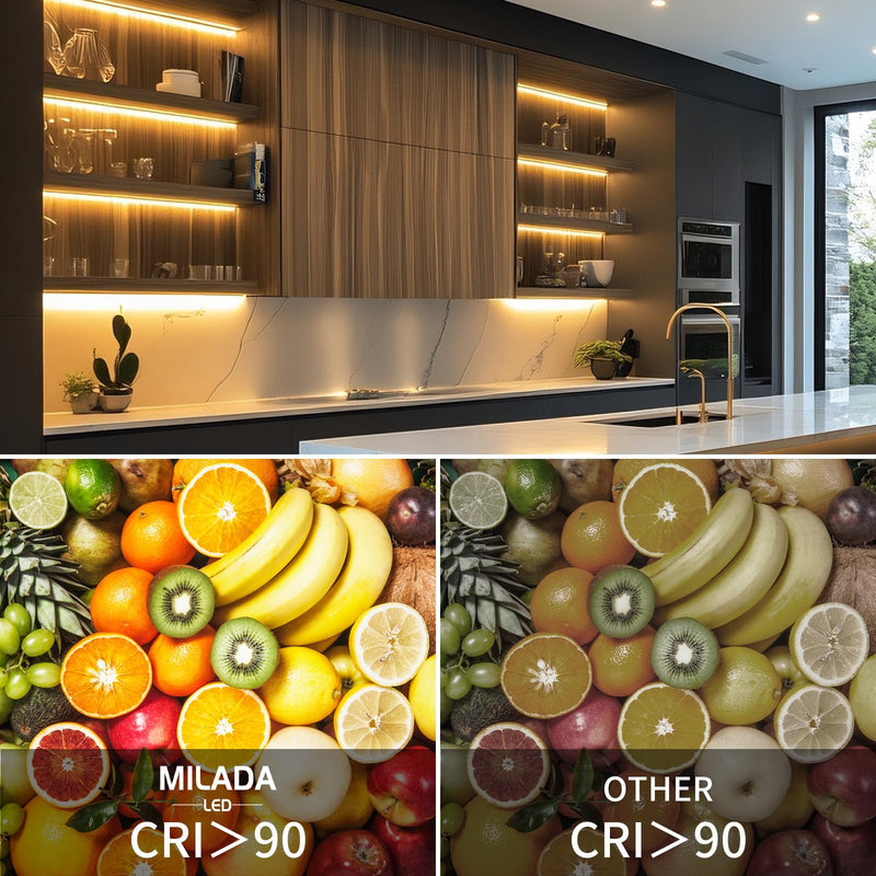 [AUSTRALIA] - COB LED Strip Light 3000K 40FT/12M warm white led strip Dimmable High Lumen Strip with IR Remote 24V UL Certified Adapter Suitable Adhesive Indoor COB LED Strip for Bedroom Living Room, Shelf, Cabinet 3000K-40FT 