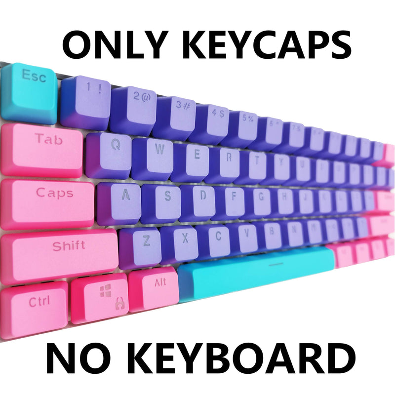 WHYSP 61 PBT Keycaps for 60 Percent Keyboard, Backlit Keycap Set for Mechanical Gaming Keyboard OEM Profile Blue Keycaps with Key Puller for Cherry MX Switches GK61(Peach) Peach