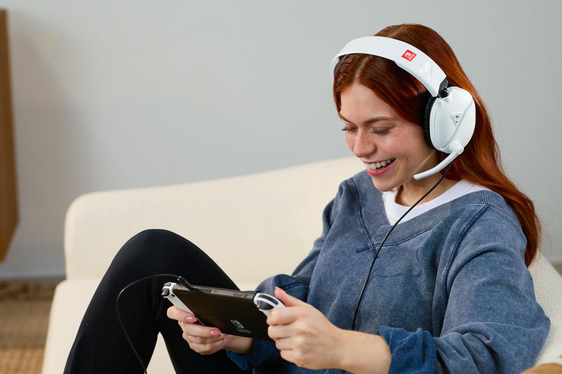 Turtle Beach Recon 70 Wired Gaming Headset - Licensed for Nintendo Switch 2, Nintendo Switch/Lite/OLED, Flip-to-Mute Mic, Adjustable, Lightweight headphones, On-Ear Controls, 40mm Drivers, Black/White White - Nintendo Switch