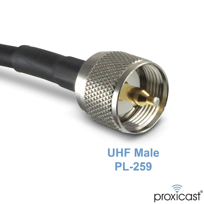 Proxicast 3 ft Ultra Flexible PL259 Male - PL259 Male Low Loss Coax Cable Jumper Assembly for CB/UHF/VHF/Shortwave/HAM/Amateur Radio Equipment and Antennas - 50 Ohm (ANT-141-033-03)