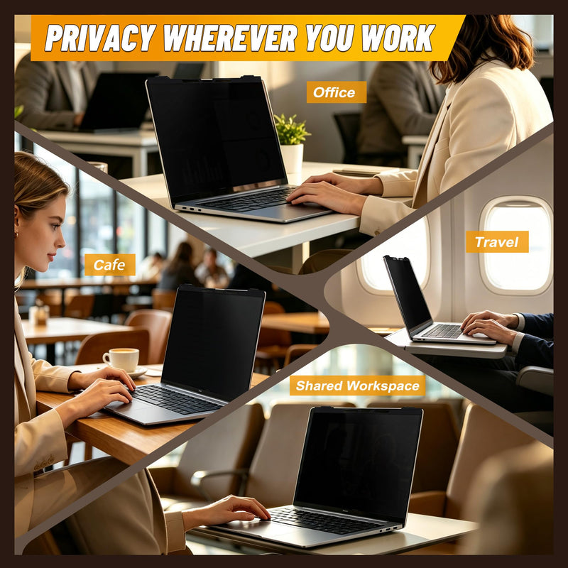14 Inch Hanging Laptop Privacy Screen, Blue Light Filter, Anti-Glare | Hanging Laptop Privacy Screen With Anti-Glare And Eye Protection For 14" 16:9 & 16:10 Laptops. 14 Inch