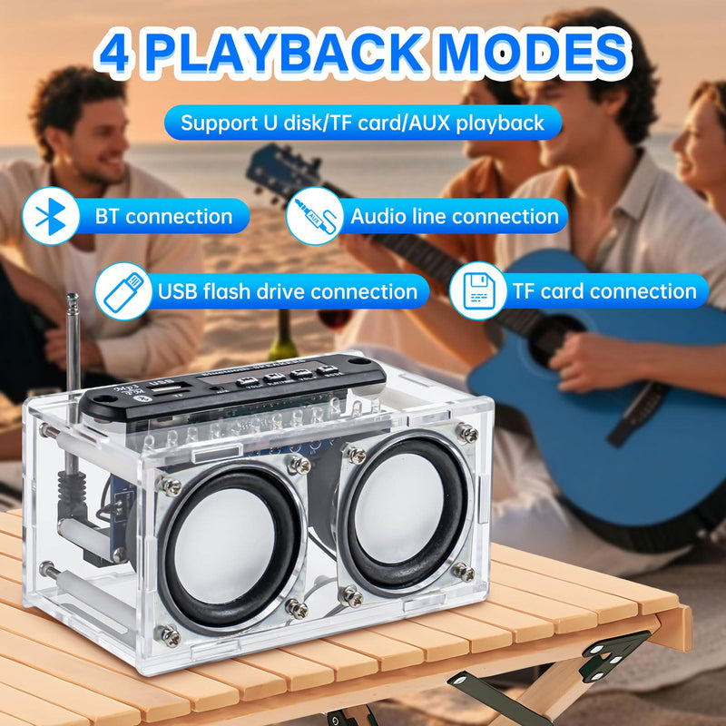 [AUSTRALIA] - Heemol Electronic Soldering Kit, Radio Mini Amplifier, 87.5-108 MHz, DIY Kit, Amplifier, Bluetooth Speaker with Spectrum with LCD Display with Remote Control, Soldering Practice, Loose Parts 