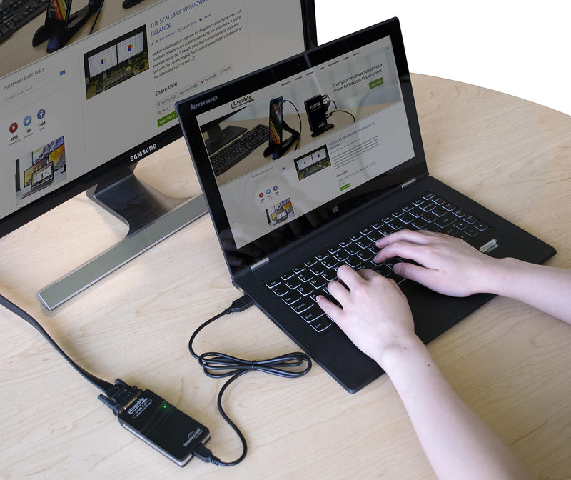 Plugable USB to VGA Video Graphics Adapter for Multiple Displays up to 1920x1080 (Supports Windows 10, 8.1,7, XP) 1920 VGA