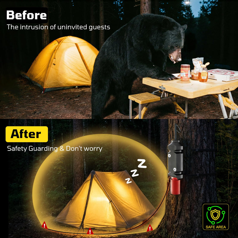 Perimeter Trip Alarm, 12 Gauge Trip Alarm, Camping Trip Wire Alarm Device with Screw and Extension Chains, Early Warning System for Camping and Outdoor Safety/ Bear Deterrent(Suitable Multiple Models) 2 Pack