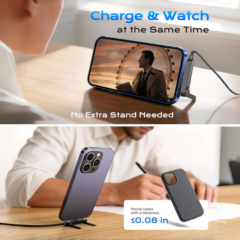 Foldable Charging Stand Compatible with Ray Ban Meta/Display Charging Case & Phone, 240W Fast USB C to USB C Multi-Functional Charging Cable for Smart Glasses Box