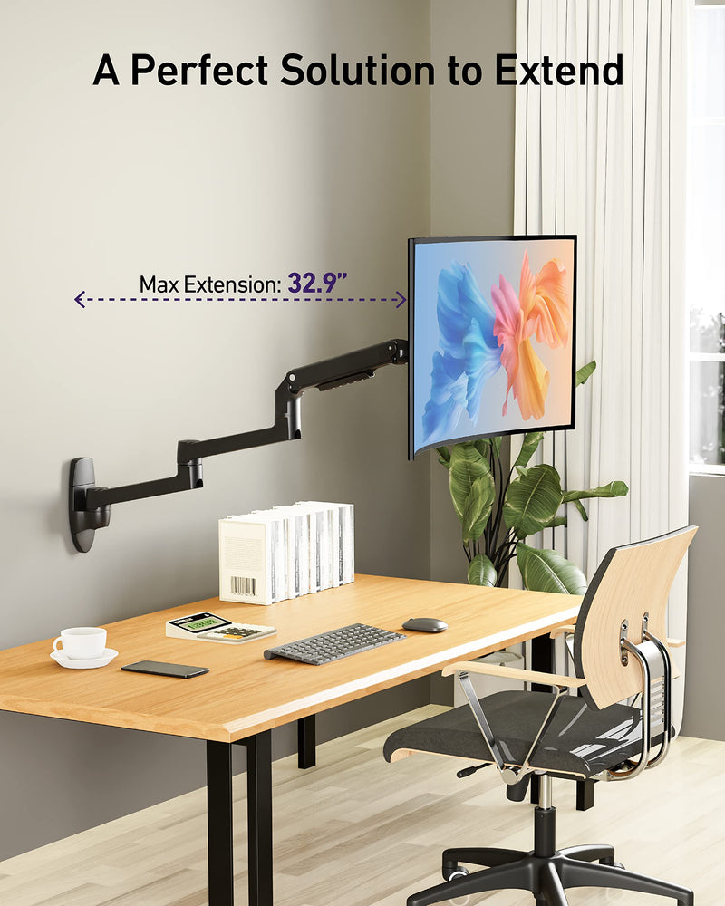 Ergounion Extension Arm Only for Ergounion Monitor Mounts, to Increase Arm Length, Perfect Upgrade for the E6/W6 Series Monitor Arm, Not Compatible with Other Brands Mount, Black