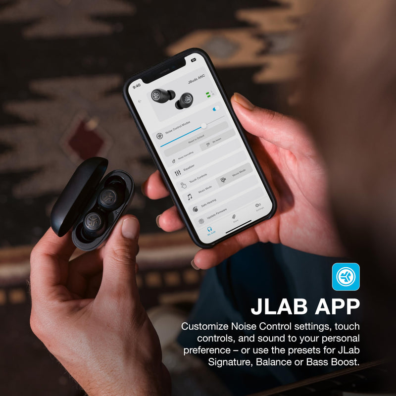 JLab JBuds ANC 3, True Wireless Earbuds, Active Noise Cancelling, Multipoint Connect, Google Fast Pair, Black