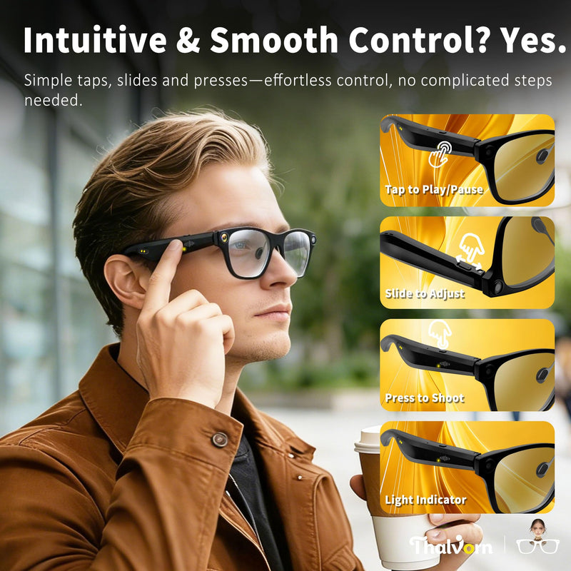 AI Smart Glasses, 2026 Cutting-Edge AI HD Camera Glasses | AI Voice Assistant, Object Recognition,100+ Languages Real-time Translation, Support Video Photo Music Calling, Wearable Tech