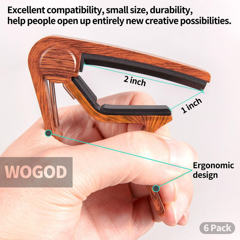 Capo 6 Pack Guitar Capo for Acoustic Electric Guitar Ukulele Capo Roswood Capo 6Pcs