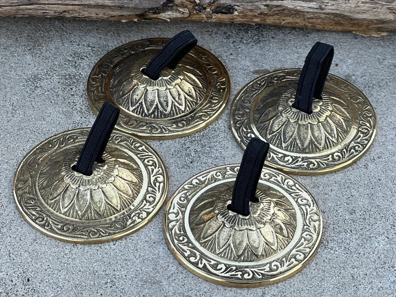 DharmaObjects Belly Dancing - Pro Finger Zills or Cymbals 2 Pair/4pcs Gold 6cm