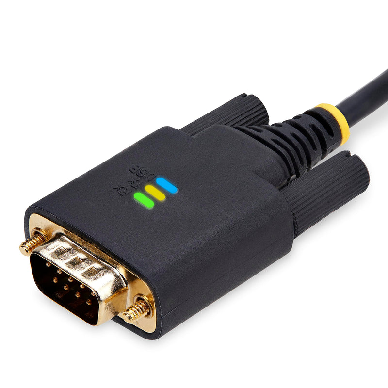 StarTech 2ft 2-Port USB to Serial Adapter Cable, FTDI (2P1FFC-USB-SERIAL) | USB to DB9 RS232, Changeable DB9 Screws/Nuts, COM Retention, 60cm