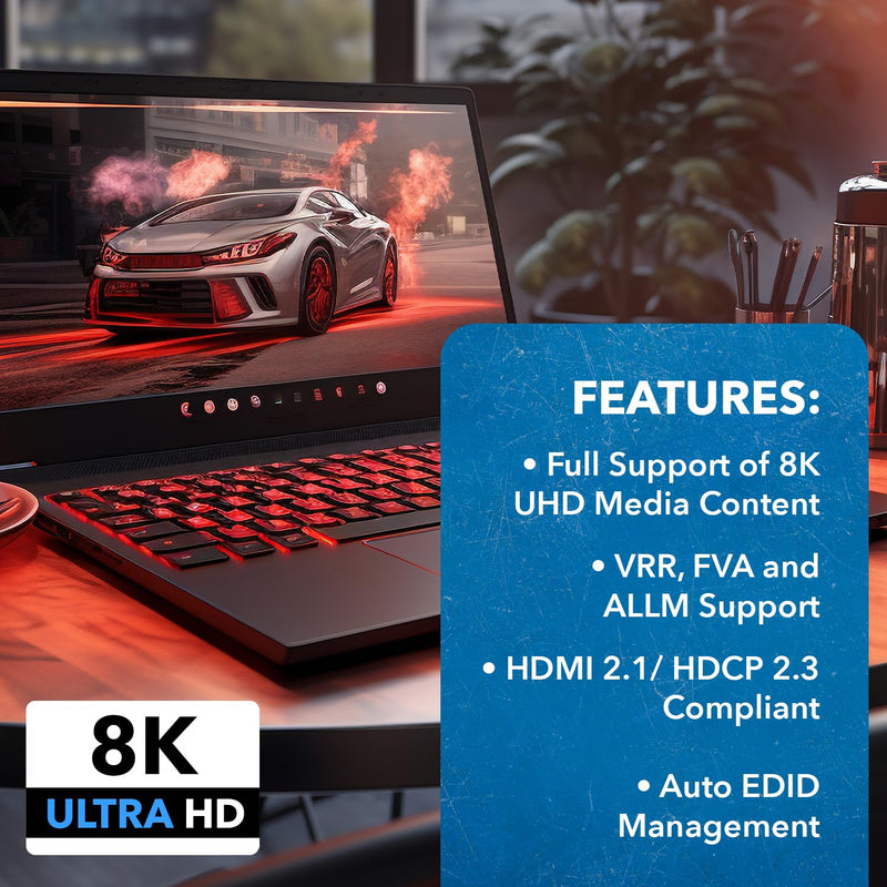 [AUSTRALIA] - OREI 8K 2x1 HDMI Switch 4K @ 120hz, Auto HDMI Selector 48Gbps High Resolution Switch Between 2 Inputs Prefect for Gaming, PS5, Xbox, HDR10, Dolby Vision 8K Switch 