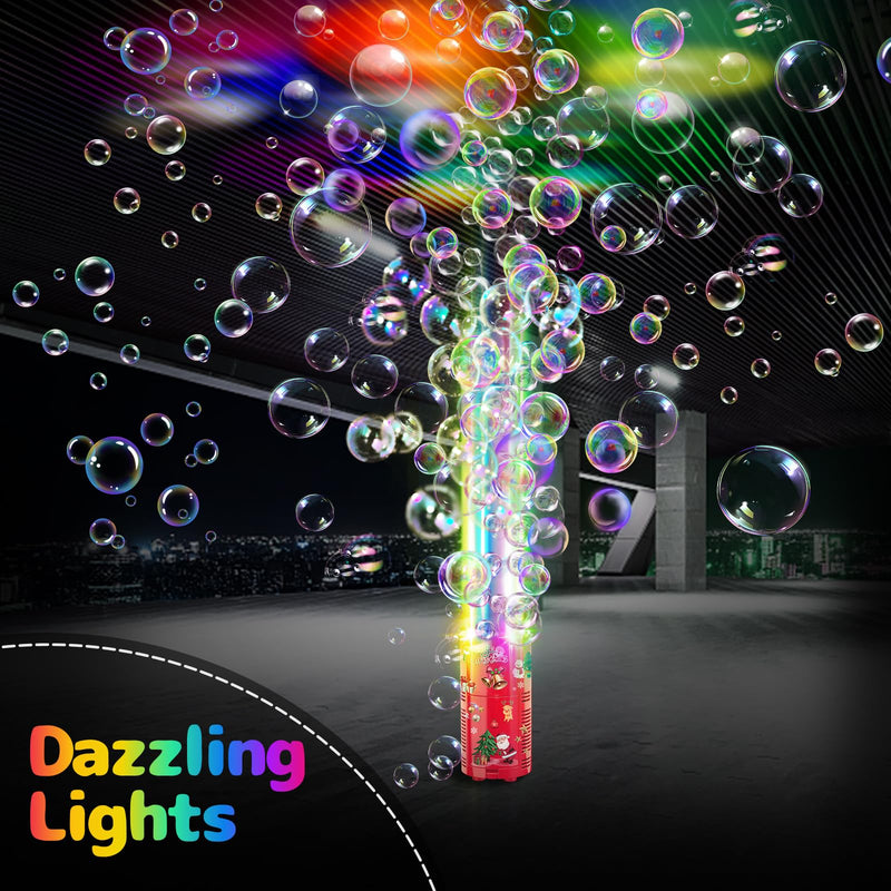 Fireworks Bubble Machine with Lights for Party (13 Holes), Firework Bubble Machine, Kids Bubble Machine with Closeable Sound, Party, Christmas, Chinese New Year 13 Holes