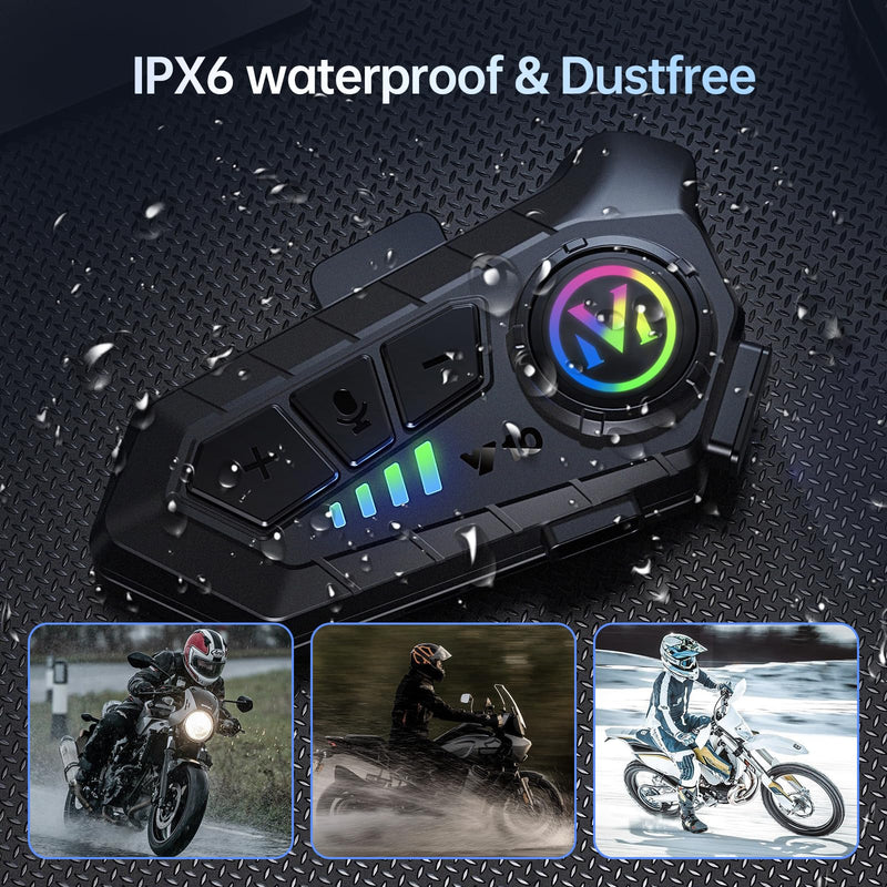 Motorcycle Bluetooth Headset Speaker Skiing Earphone Waterproof Bluetooth Helmet Headset with Noise Cancellation Ultra-Thin Wireless Bluetooth Headphones for All Helmets