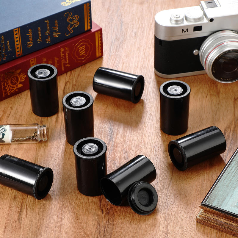 50 Pcs Film Canisters with Caps 35 mm Plastic Film Canister Holder Camera Reel Containers Empty Film Containers with Lids for Beads Fish Hook Keys Small Accessories Storage(Black) Black