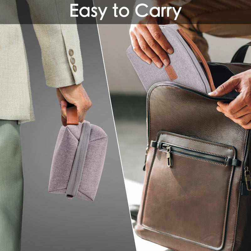 DDgro Electronics Organizer Travel Pouch - Perfect Accessory Bag for Electronics, MacBook Charger & Cords, Cables, Hard Drive (Light Grey-Brown) Light Grey-Brown