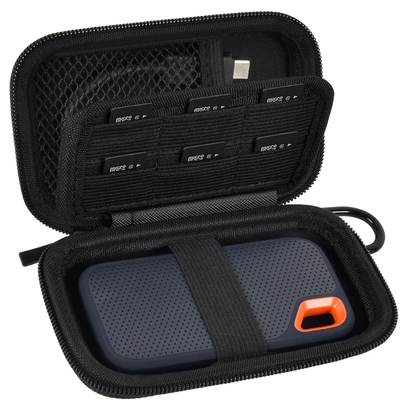 Case Compatible with SanDisk 1TB 2TB 4TB 500GB 8TB for SanDisk Extreme PRO Portable SSD External Hard Drive, Memory Card SD SDXC SDHC Card Storage Holder Organizer (Box Only) Black (2 Pack)