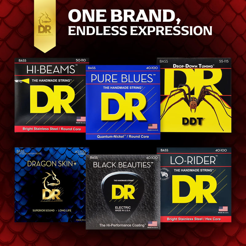 DRAGON SKIN+ - Coated Stainless Steel Bass Strings – DBSM5-45 – Superior Sound with Comfortable Feel & Long Life: 5 String Multi-Scale Medium 45-125 (DBSM5-45) DBSM5-45 5 String Multi-Scale Medium 45-125