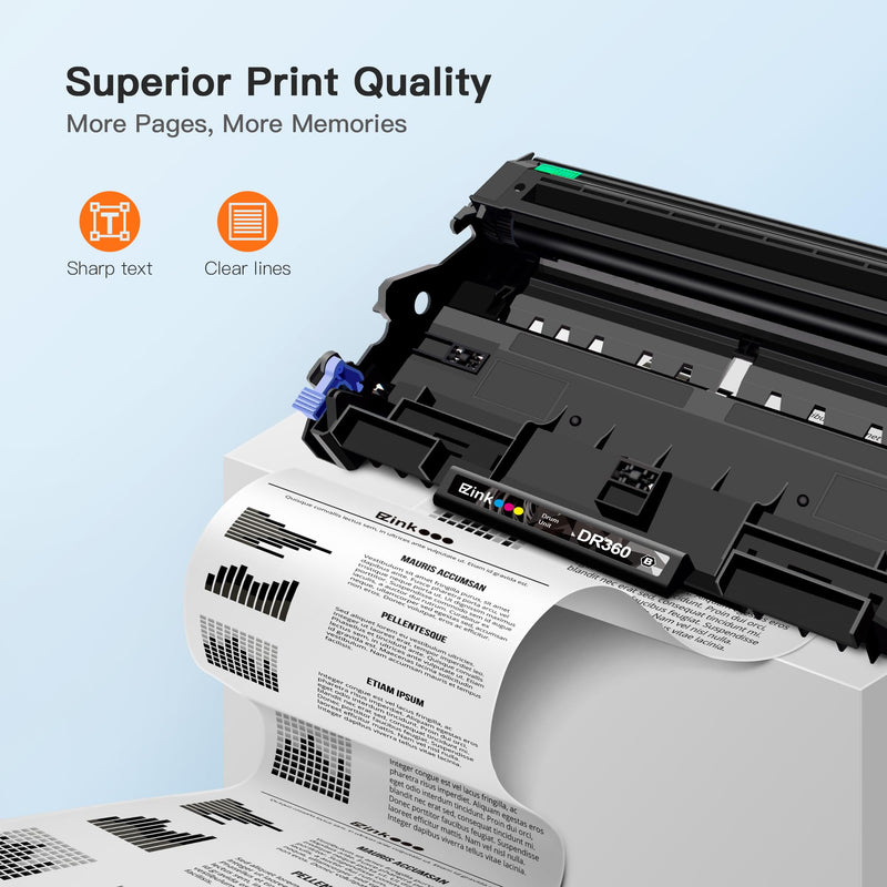 E-Z Ink (TM Compatible Drum Unit Replacement for Brother DR360 DR 360 to use with DCP-7040 DCP-7030 MFC-7840W MFC-7340 MFC-7440N HL-2140 HL-2170W HL-2150N (1 Drum Unit)