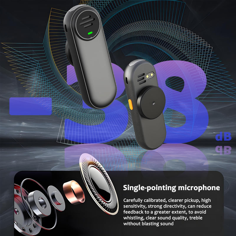 [AUSTRALIA] - Voice Amplifier Wireless Microphone with Magnetic Lavalier, Bluetooth Voice Amplifier for Teachers with 2 Mic, Rechargeable Portable Microphone Speaker for Classroom, Yoga, Meetings, Speeches 