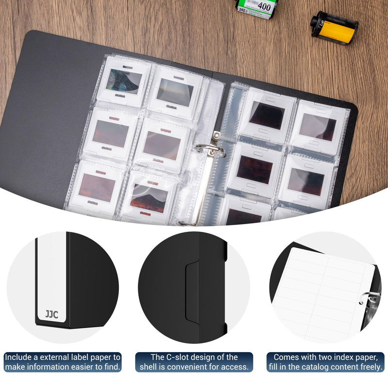 JJC Slide Film Cutter with Slide Storage Box Kit for Film Cutting and Archiving