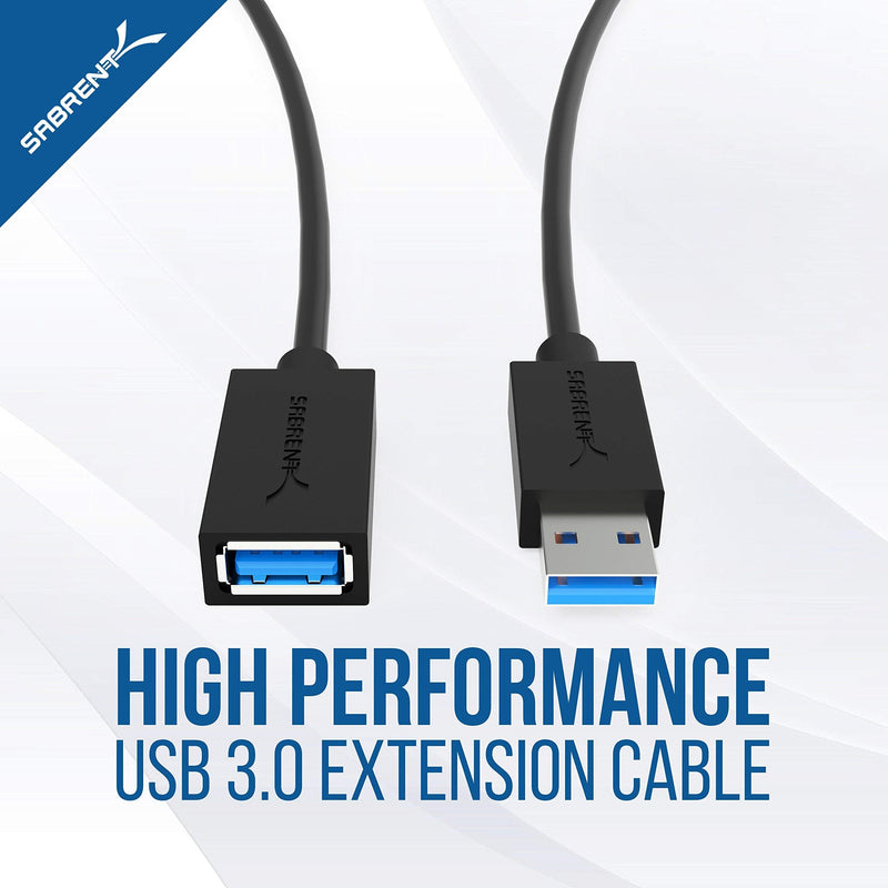 USB 3.0 to SATA External Hard Drive Lay Flat Docking Station with Built in Cooling Fan for 2.5 or 3.5in HDD, SSD+USB 3.0 Extension Cable A Male to A Female [Black] 3 Feet
