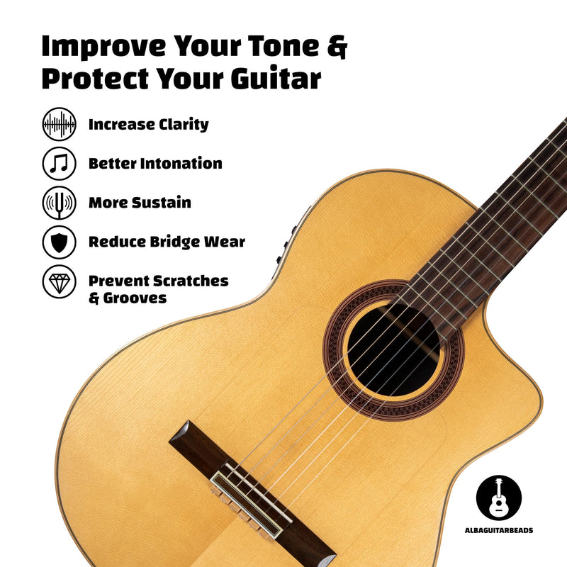 [AUSTRALIA] - Classical Guitar Beads in Light Brown Wood Pattern for Acoustic Guitar Flamenco Guitar with Nylon Strings 