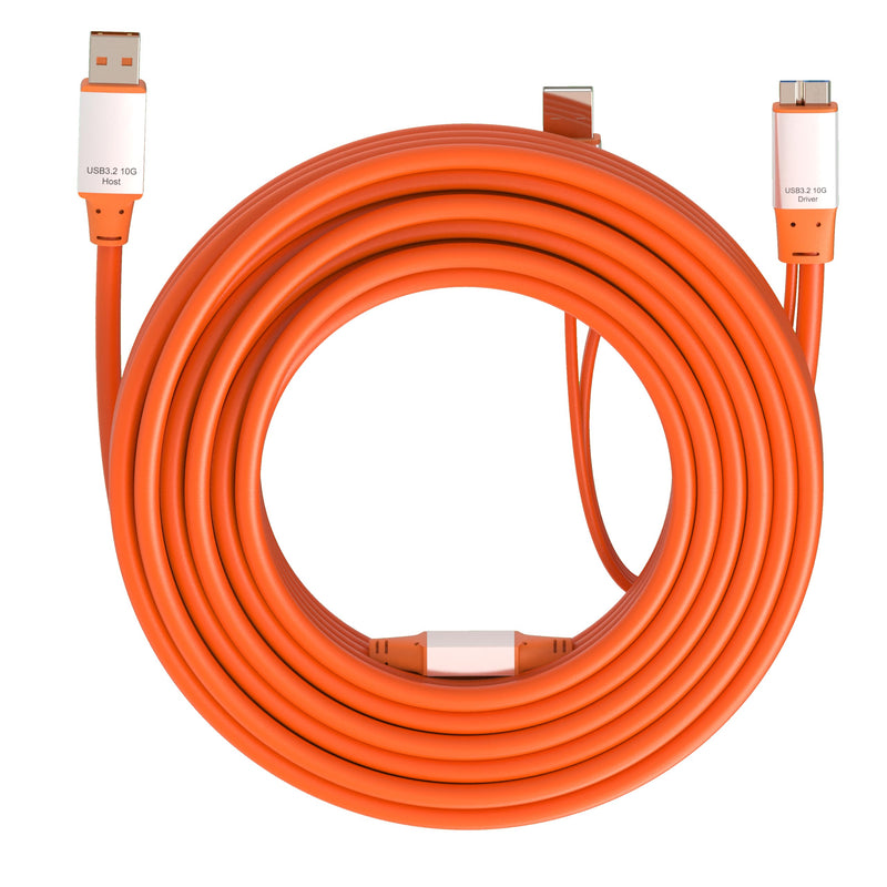 OkyLink Active USB 3.2 Gen 2 A to Micro-B Cable Male to Male 10Gbps, 32ft | 10m Active, for Long-Distance External Storage & Industrial Hard Drive Connection Orange USB3.2 32ft (10m)