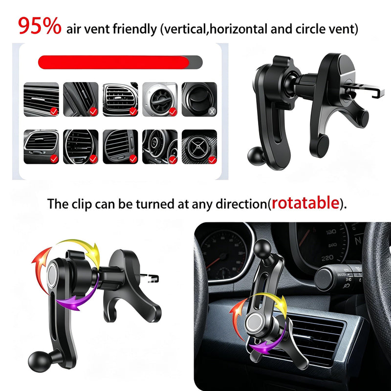 Cute Silver Rabbit Wireless Fast Charge Car Holder, Auto Clamp Vehicle Phone Mount