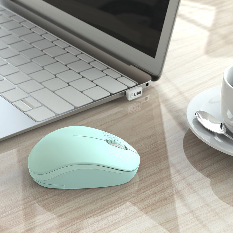 [AUSTRALIA] - seenda Wireless Mouse, 2.4G Noiseless Mouse with USB Receiver - Portable Computer Mice for PC, Tablet, Laptop with Windows System - Mint Green A Green 
