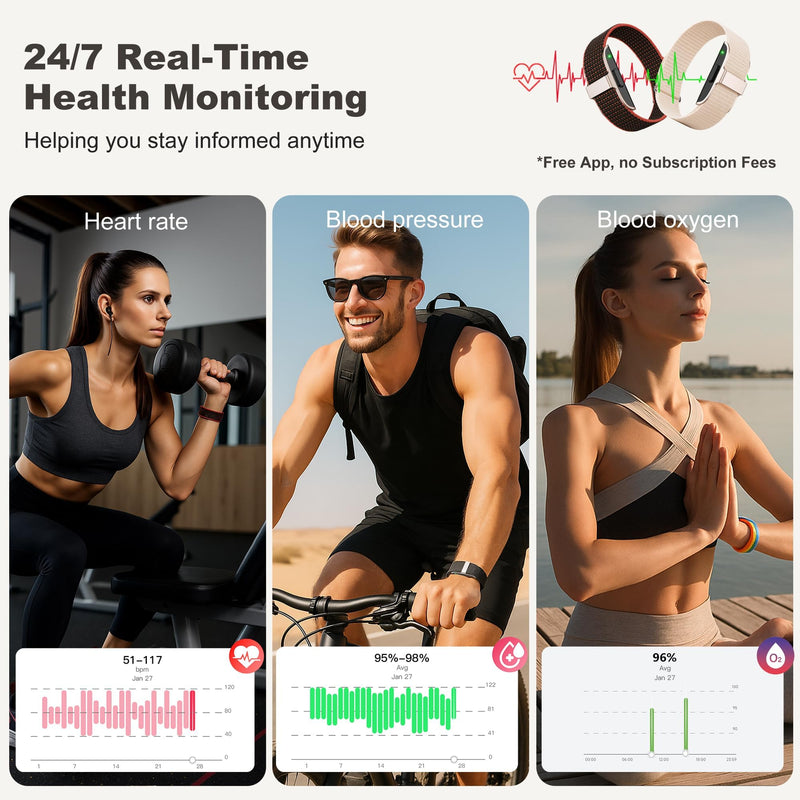 Smart Bracelets for Women & Men,Health Activity Fitness Trackers with 120+ Sports Modes,24/7 Heart Rate&Blood Pressure Monitoring,Sleep& Stress Tracking,IP68 Waterproof,5 Smart Wristband with Free APP