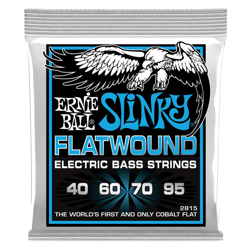 Ernie Ball Extra Slinky Flatwound Bass Guitar Strings, 40-95 Gauge (P02815) Extra (40-95) 4-String