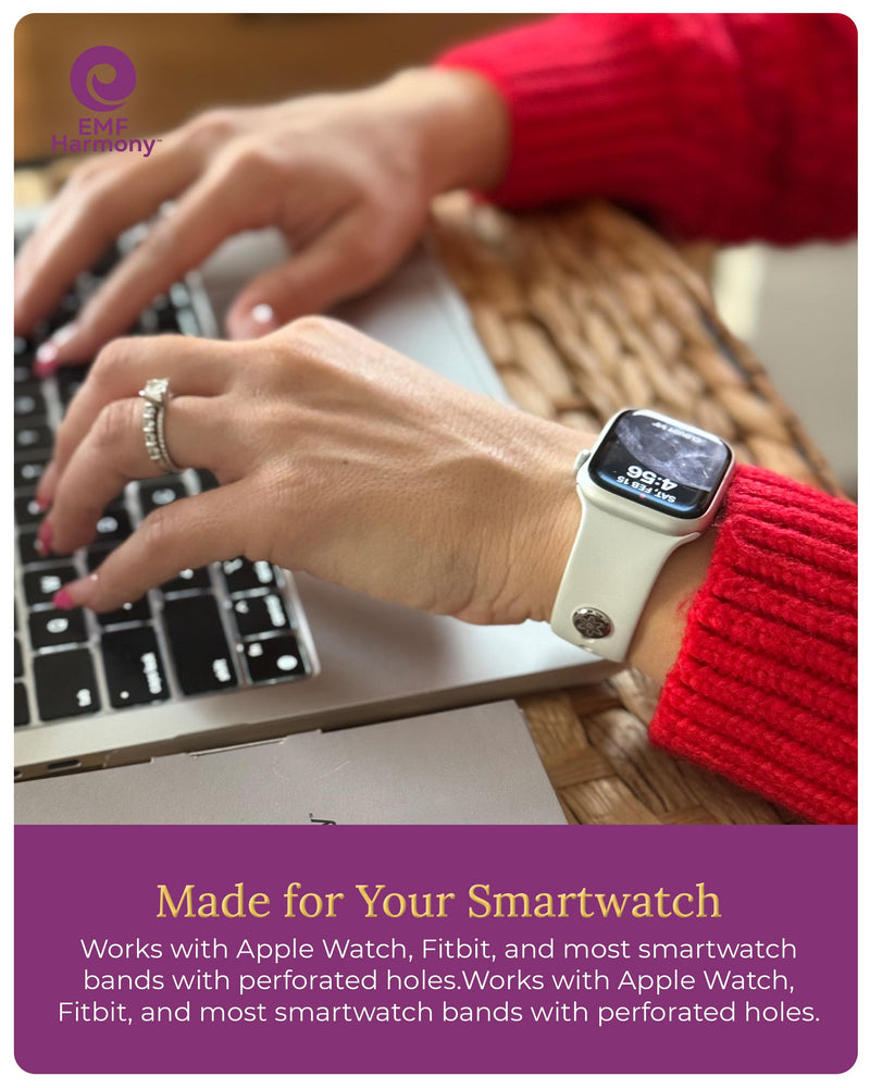 EMF Harmony Smartwatch Chip – Discreet Stainless Steel Bioresonance Rivet Accessory for Apple Watch, Garmin, Fitbit & Fitness Bands – Everyday Balance in a Wireless World