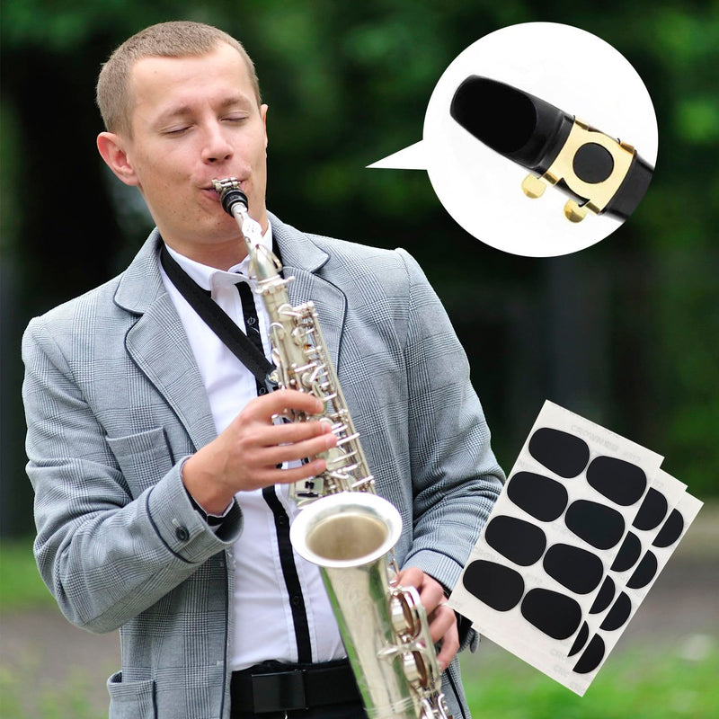 24 Pcs Saxophone Mouthpiece Pads 0.8 mm Alto Saxophone Mouthpiece Pads Sticky Mouthpiece Patches For Saxophone And Clarinet Beginners 24