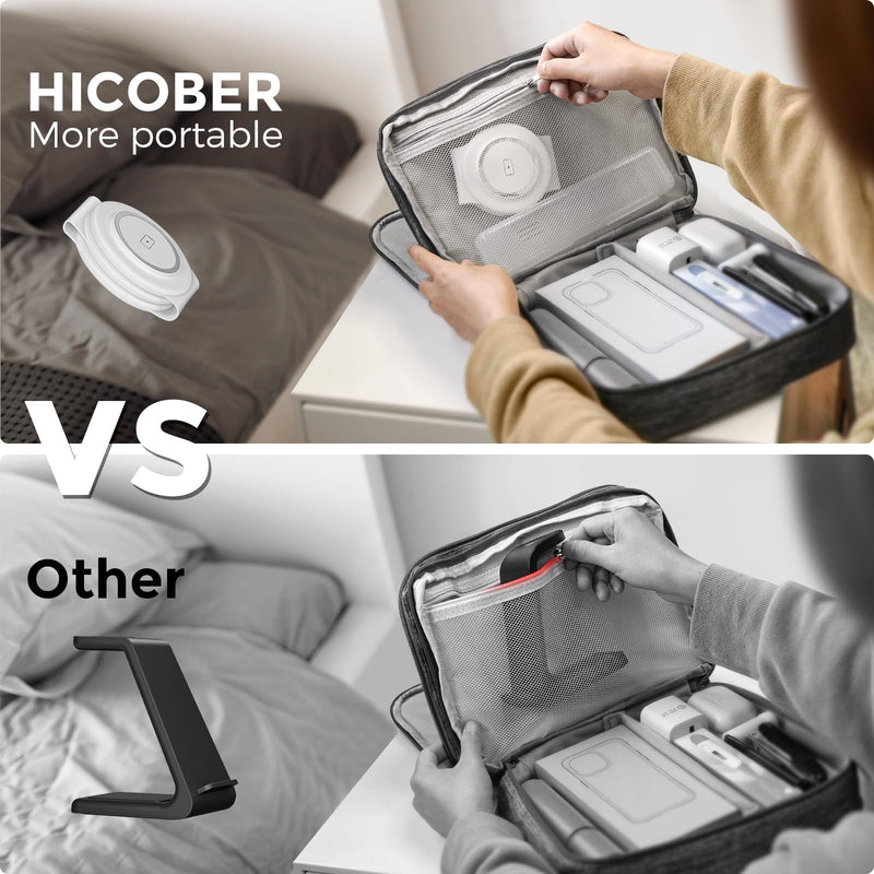[AUSTRALIA] - Hicober 3 in 1 Wireless Charging Station for iPhone 15, Magnetic Foldable Travel Charger Station Stand 18W for iPhone 16 15 14 13 12 Pro/Max/Plus/Apple Watch All Series & Airpods White 