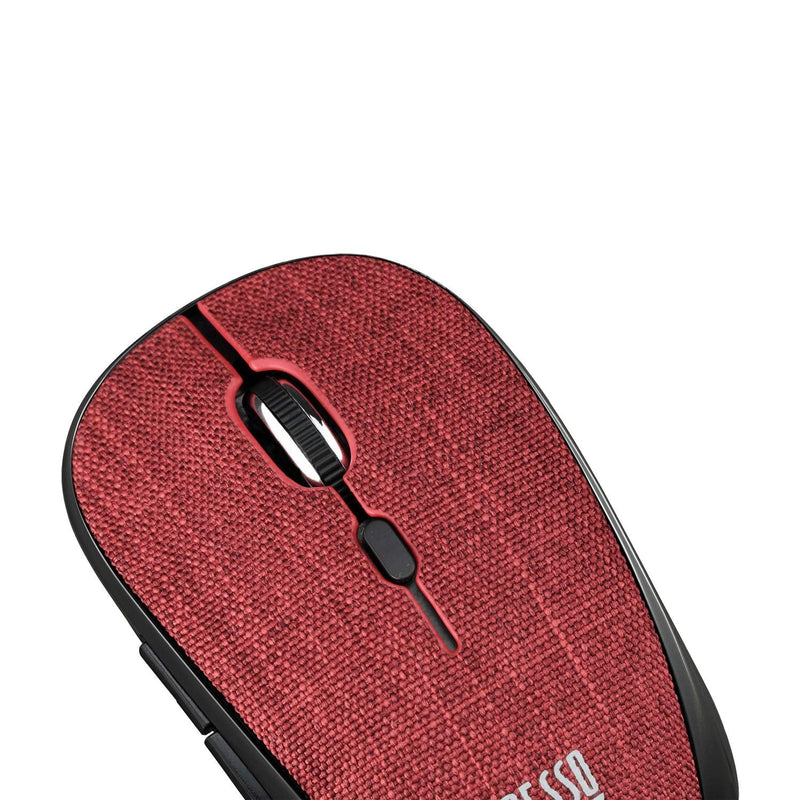 Adesso iMouse S80R 2.4Ghz Fabric Wireless Red Fabric Mini Optical Mouse, 5-Button, Red