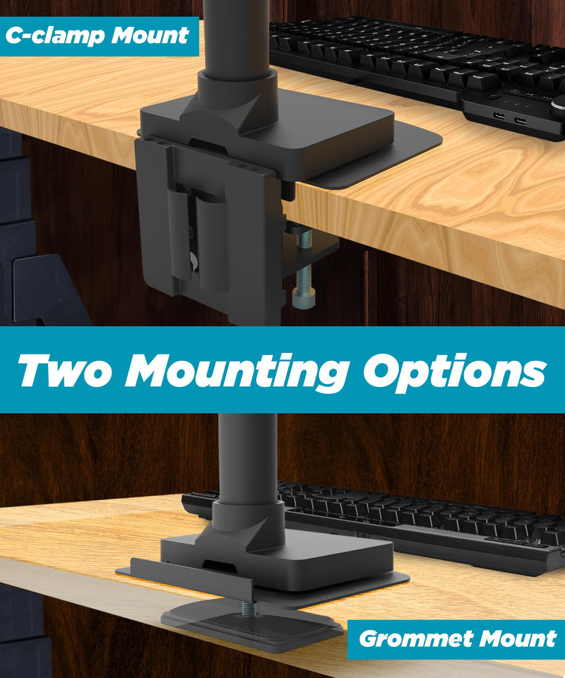 ULTRARM Steel Monitor Mount Reinforcement Plate for Glass & Thin Tabletops | Distributes Pressure, Anti-Slip, Anti-Scratch, Fits C-Clamp & Grommet Mounts, and Most Monitor Arm Desk Stands, Black, MAAC-P