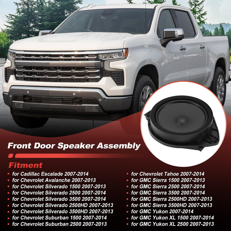 Motoforti 25852236 Front Door Speaker Assembly for Chevrolet Silverado Suburban for GMC for Sierra 1500 2500HD 3500 Yukon Car Audio Loudspeaker Front Left Right Door Radio Coaxial Speakers