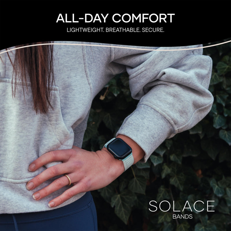 Solace Sport Adapt Bands - Apple Watch Bands, Breathable Nylon with Magnetic Clasp, Unisex Smart Watch Band, Apple Watch Strap Black 38/40/41/42MM