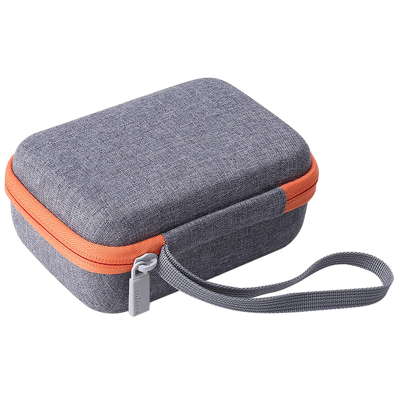 co2CREA Hard Case Compatible with Yoto Mini Kids Audio Music Player Children Speaker Plays Audiobook Cards Radio and Card Case Hold up to Yoto 36 Cards Grey Case and Orange Zipper