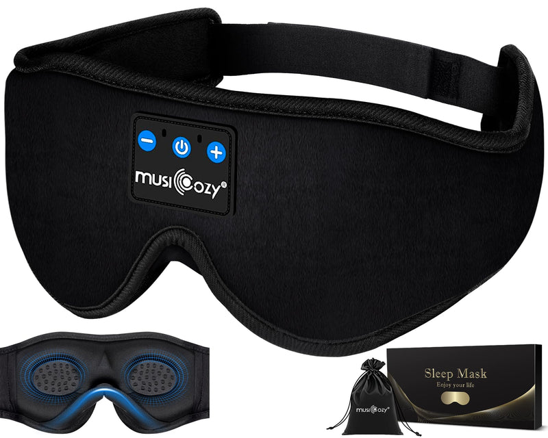 MUSICOZY 3D Sleep Headphones Bluetooth Sleeping Eye Mask & Bluetooth 5.4 Module Kit with Speakers and Charging Cable