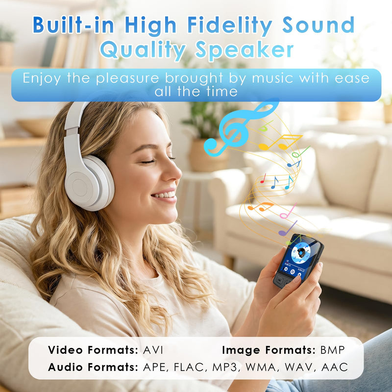 [AUSTRALIA] - Fohil MP3 Player with Bluetooth 5.2, 64GB Portable MP3 Player with Clip, Mini MP3 Music Player with Earphones FM Radio E-Book Reading HiFi-Speaker, Best Gift for Music Lovers 