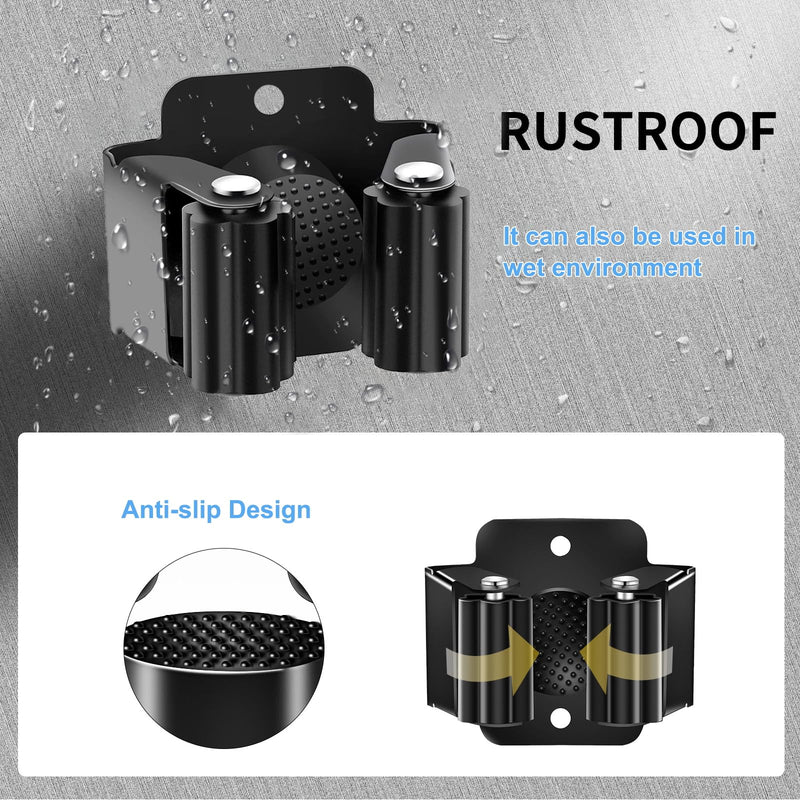 gaoduanluoluo 6/12 Piece Tool Holder Set, Broom Holder Wall, Garden Tool Holder, Tool Holder for Kitchen, Home, Bathroom, Garage (6)