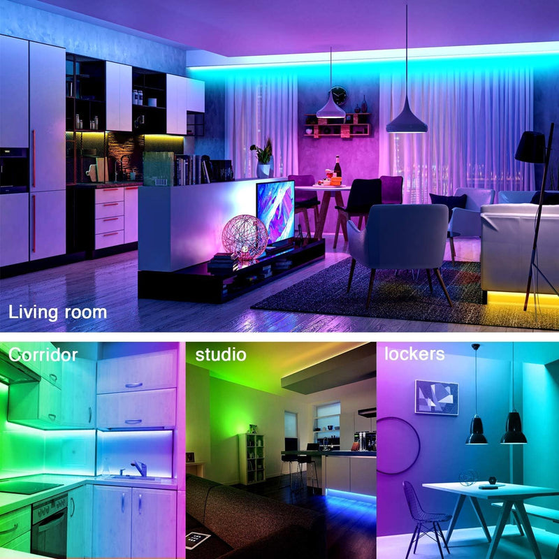 [AUSTRALIA] - Sanwo Led Strip Lights with Remote, 32.8ft Dream Color LED Light Built-in IC, RGB SMD5050 Flexible Strip Lighting Music Sync, Color Changing Led Strip Chasing Effect for Home Kitchen 