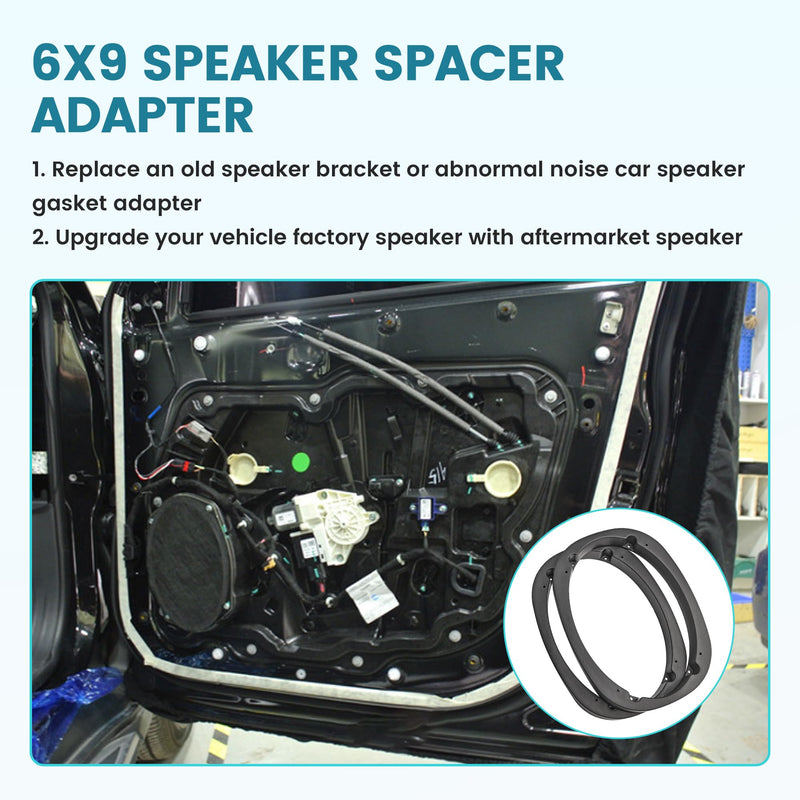 [AUSTRALIA] - 6X9 Universal Plastic Vehicle Speaker Spacer Ring Adapter, 6x9 Inch Car Speaker Spacer Mounting Bracket Adapter Refit Audio Speaker Mat, 1 Pair 