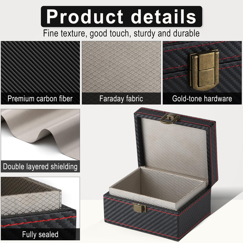 Amiss Faraday Box Signal Blocking Box for Car Key, Faraday Key Fob Protector RFID Blocking Cages, Keyless Entry Car Protector Faraday Box - Small 4.5*3.5*2.5in（Small ）