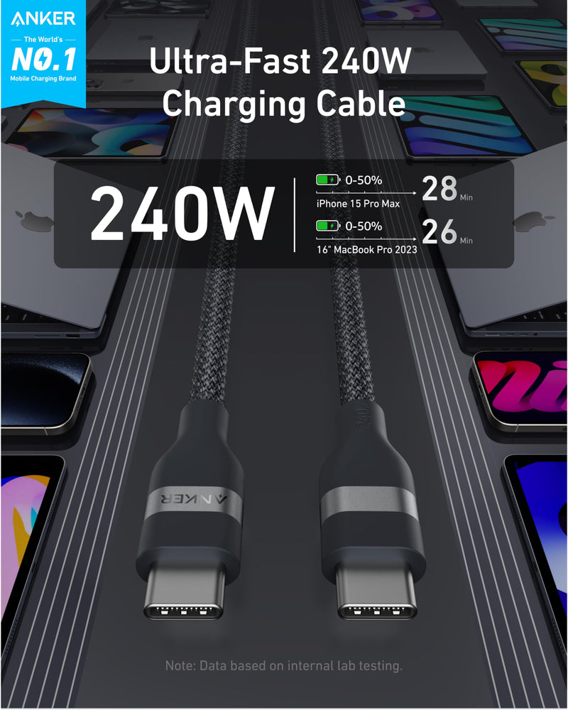 Anker USB C Charger(Nano II 65W), PPS 3-Port Fast Compact Foldable Wall Charger&Anker Nano USB C Cable
