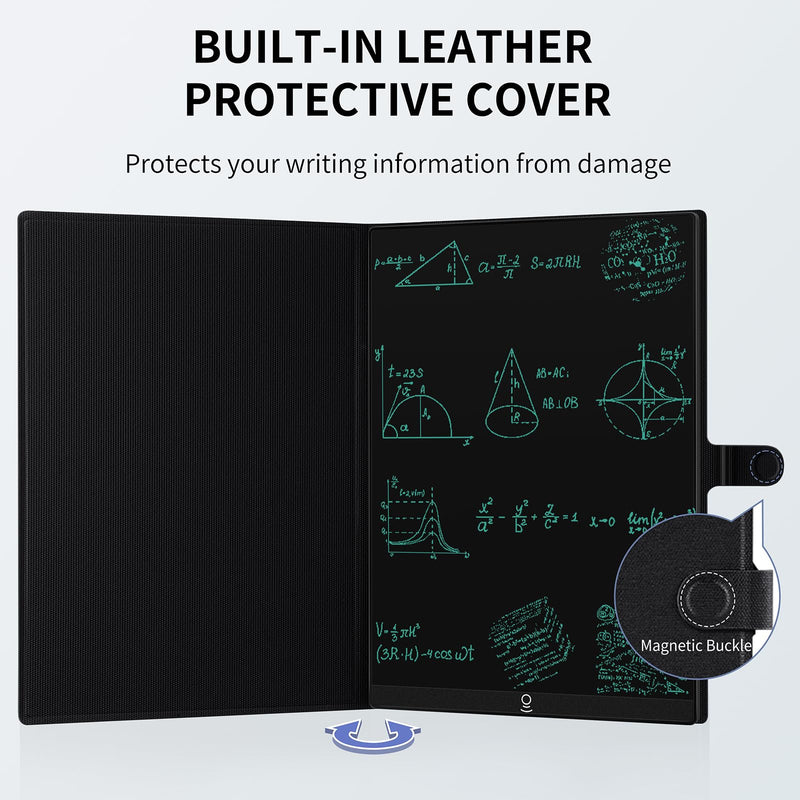 LCD Writing Tablet for Adults: 11.5 inch Full Screen with PU Leather Case | Drawing Tablet Reusable Erasable Digital Notepad with Hall Switch and Tablet Case for Gift Birthday