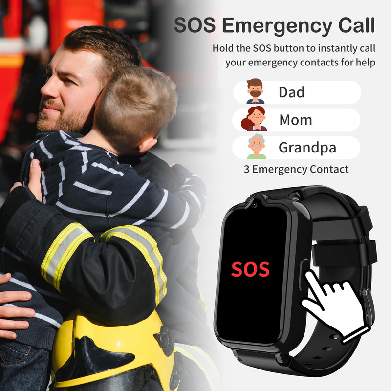 4G Smart Watch for Kids | Kids Watch with GPS Tracker Waterproof HD Touch Screen Video & Voice Chat Calling Alarm SOS Camera Calculator Parental Control, Kid Cell Phone Watches Gift Toys for Ages 8-13