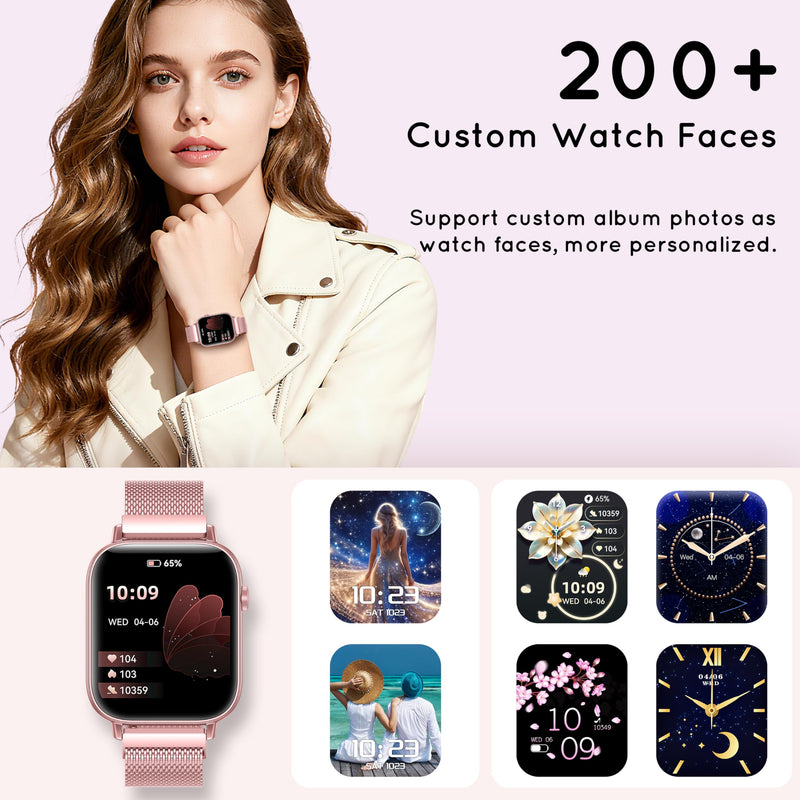 Smart Watch for Women 1.83" HD Bluetooth Call Step Fitness Tracker 3 Bands | Compatible Android & iPhone Phones Smartwatch with Heart Rate/SpO2/Sleep Monitor, Waterproof 120+ Sports Modes, Purple